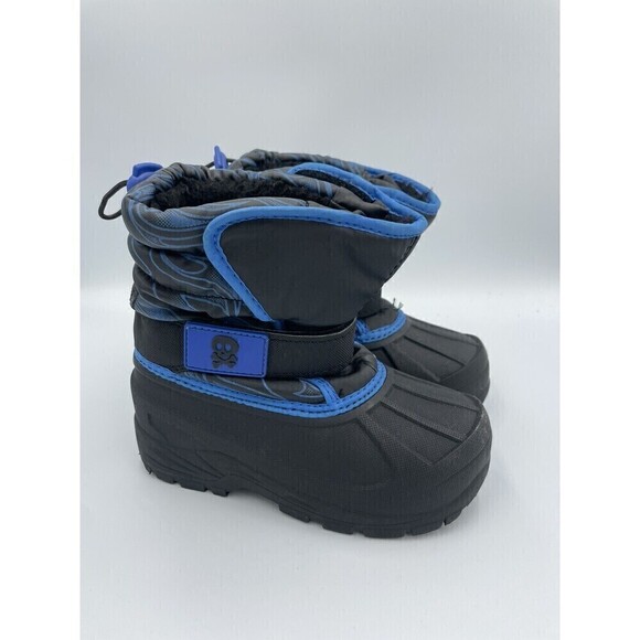 Athletech Other - Boys Snow Boots Size 11 Athletech Black Blue Rain Boots Winter Shoes